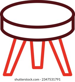 Stool Glyph Two Color Icon For Personal And Commercial Use.
