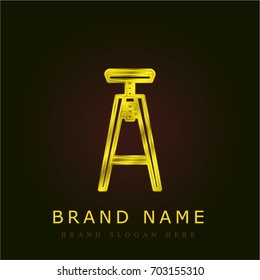 Stool golden metallic logo