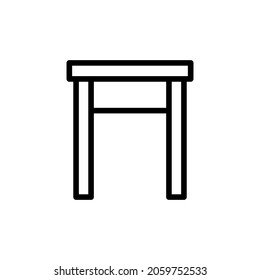 Icono de herramienta. Silueta lineal de contorno negro. Vista frontal. Ilustración gráfica plana vectorial simple. Objeto aislado sobre un fondo blanco. Aislar.