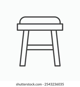 Stool icon in black outlined and solid.