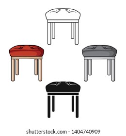 Stool icon in cartoon,black style isolated on white background. Furniture and home interior symbol stock vector illustration.