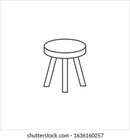 Stool icon, chair vector illustration on white background