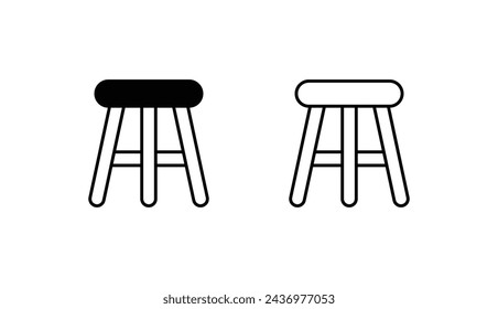 Diseño de icono de taburete con fondo blanco ilustración de stock