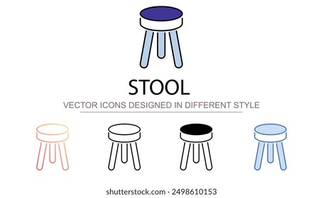 Stool icon design with white background stock illustration