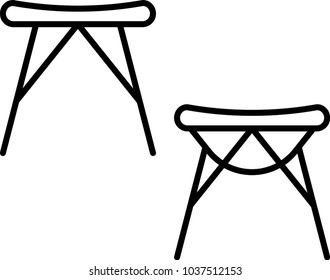 Stool Icon, Furniture Icon Vector Art Illustration