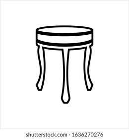 Stool Icon, Furniture Icon Vector Art Illustration