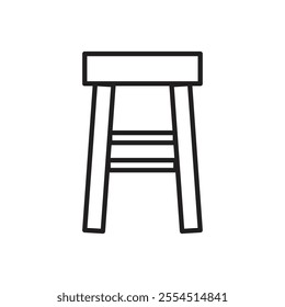 Stool icon Isolated flat vector in outline