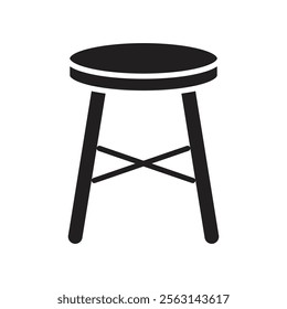 Stool icon Isolated flat vector in outline