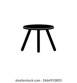 Icono de taburete Ilustración plana aislada, Vector negro para Web y App..eps
