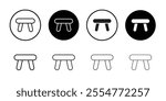 Stool icon Line Art Logo set