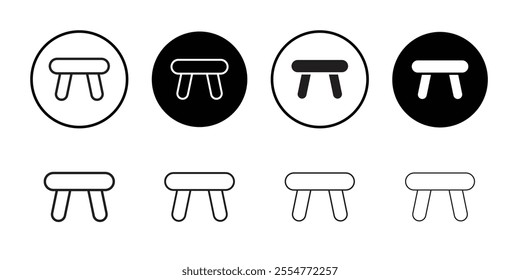 Stool icon Line Art Logo set