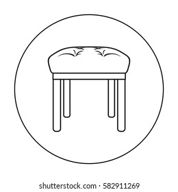 Stool icon in outline style isolated on white background. Furniture and home interior symbol stock vector illustration.