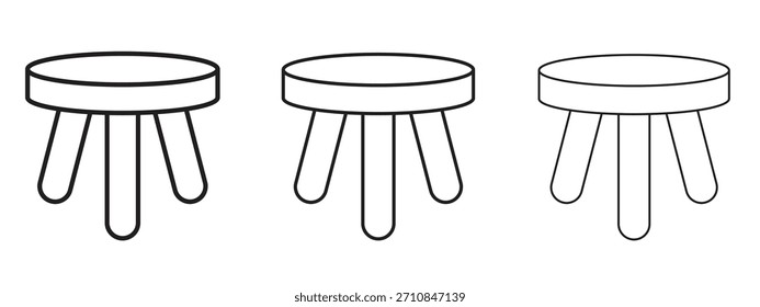 Stool icon with outline style, vector illustration designs
