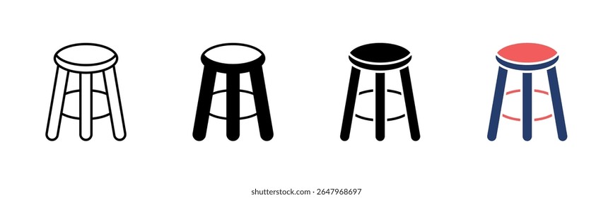 Stool icon sheet multiple style collection
