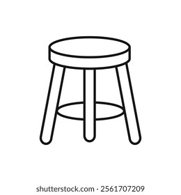 Stool icon Simple thin line flat symbol