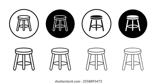 Stool icon Symbol mark in filled style