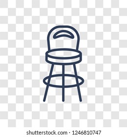 Stool icon. Trendy linear Stool logo concept on transparent background from Furniture and Household collection