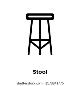 Stool icon vector isolated on white background, logo concept of Stool sign on transparent background, filled black symbol
