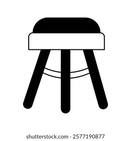 stool icon with white background vector stock illustration