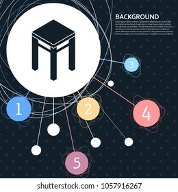 Stool icons with the background to the point and with infographic style. Vector illustration