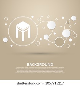 Stool icons on a brown background with elegant style and modern design infographic. Vector illustration
