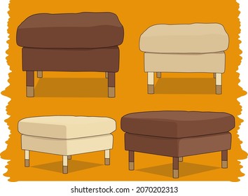 Stool Illustration of a set of wood stools vector illustration Cartoon sitting different perspective isolated on white background
