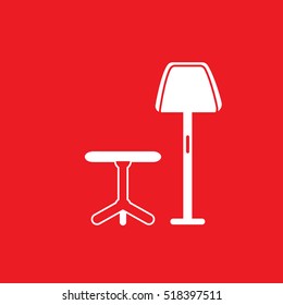 stool and lamp Icon Vector Illustration