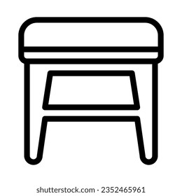 Stool line icon, Furniture concept, soft backless seat sign on white background, Stool with four legs icon in outline style mobile concept web design. Vector graphics.