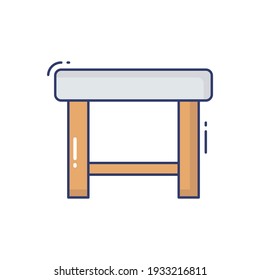 Stool Line Icon Isolated On White Background