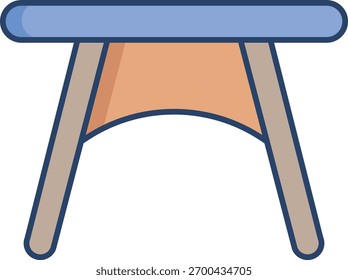 stool linear color icon design