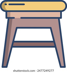 Stool linear color vector illustration