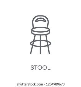 Stool linear icon. Modern outline Stool logo concept on white background from Furniture and Household collection. Suitable for use on web apps, mobile apps and print media.