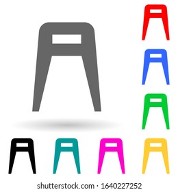 stool multi color style icon. Simple glyph, flat vector of furniture icons for ui and ux, website or mobile application