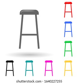 stool multi color style icon. Simple glyph, flat vector of furniture icons for ui and ux, website or mobile application