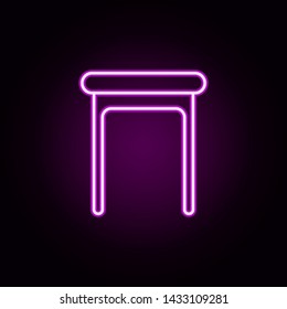 stool neon icon. Elements of home things set. Simple icon for websites, web design, mobile app, info graphics