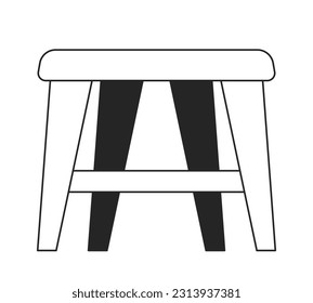 Icono de dibujos animados vectoriales de la línea de asiento con herramienta. Mobiliario de decoración casera. Editorial, revista spot ilustración de blanco y negro. Objeto de esquema aislado en blanco. Diseño gráfico editable 2D simple