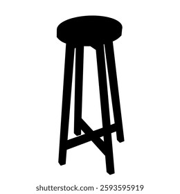 Stool silhouette vector art white background simple