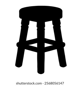 Stool silhouette vector icon sign symbol illustration design.
