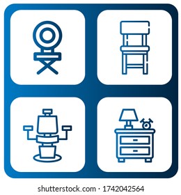 stool simple icons set. Contains such icons as Chair, Nightstand, can be used for web, mobile and logo