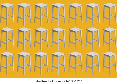 Stool sitting furniture vector icon sets, Bar stools vector. Vector cafe chair collection, silhouette cafe chairs.