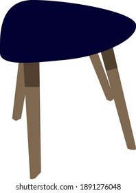 Stuhl mit weich blauer Polsterung einzeln auf weißem Hintergrund. Vektorflache Illustration.