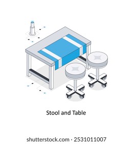 Stool and Table Isometric stock illustration. EPS File stock illustration