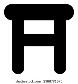 Stool tabouret with legs legged wooden icon black color vector illustration image flat style simple
