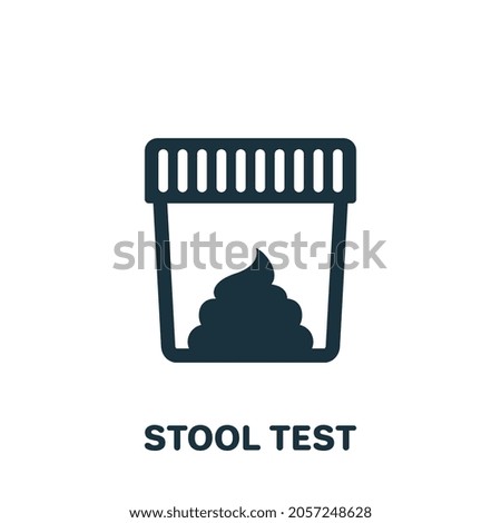 Stool Test Silhouette Icon. Sample for Laboratory Research Pictogram. Medical Exam of Feces Glyph Icon. Isolated Vector Illustration.