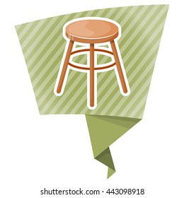 Stool vector colorful icon. Vector illustration in cartoon style