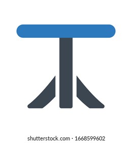 icono de color de glifo vectorial de taburete 