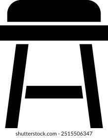 Ilustración de diseño de icono de Vector de taburete