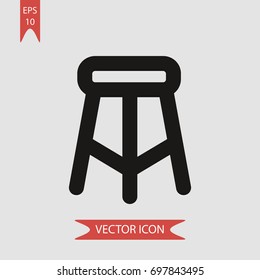 Stool vector icon, illustration symbol

