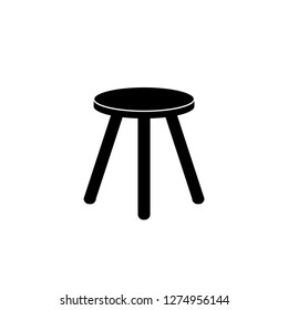 Stool Vector Icon On White Background.