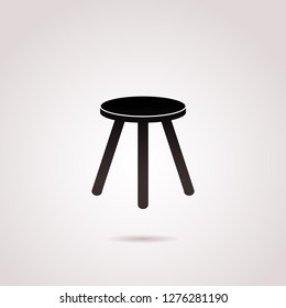 Stool Vector Icon On White Background.